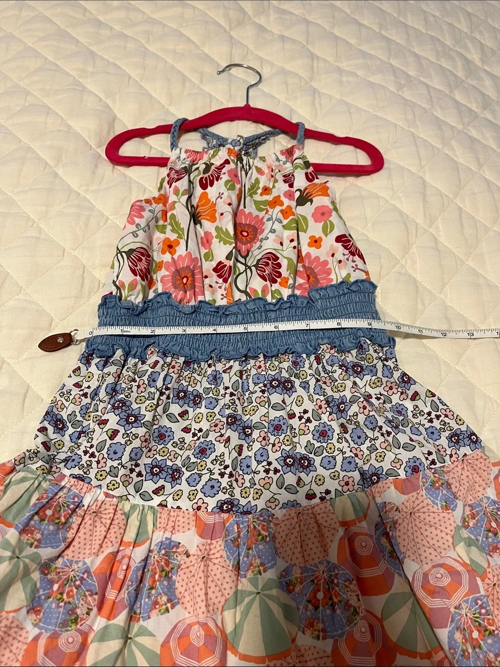 Matilda Jane Mixed Print Girls Maxi Dress 6 - Beach Umbrellas, Florals